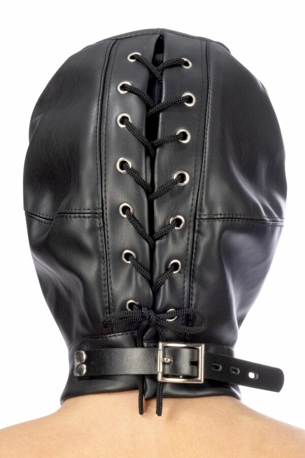 Капюшон для БДСМ зі знімною маскою Fetish Tentation BDSM hood in leatherette with removable mask - Зображення 2