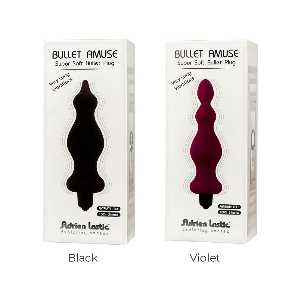 Анальна пробка з вібрацією Adrien Lastic Bullet Amuse Black, макс. діаметр 3,9 см - Зображення 6