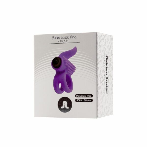 Ерекційне віброкільце Adrien Lastic Bullet Lastic Ring з язичком і щіточкою для стимуляції клітора - Зображення 5