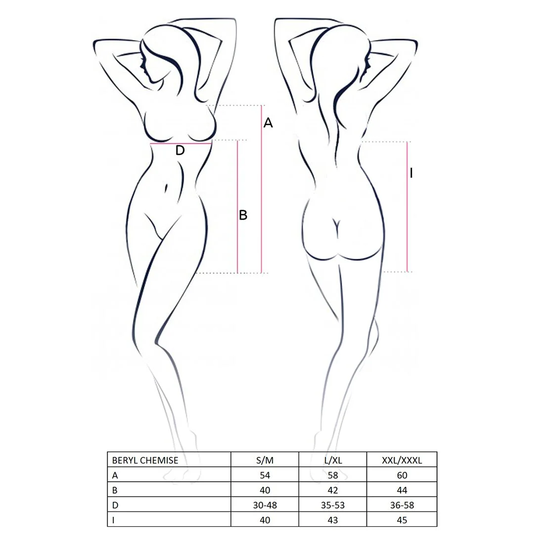 Сорочка бебі-дол Passion BERYL CHEMISE L/XL, black, трусики, напівпрозора, стрічка під груди - Зображення 3
