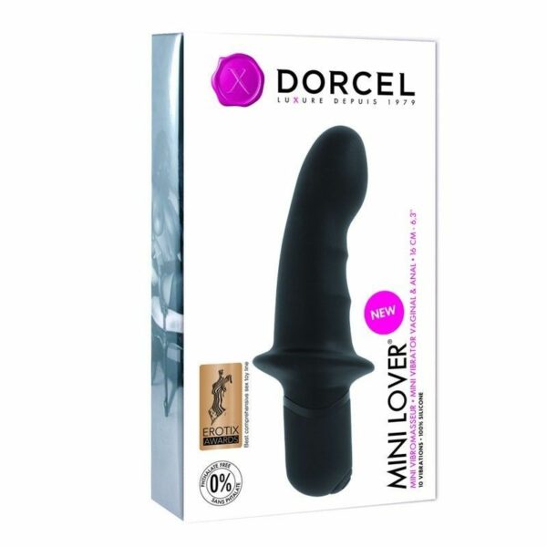 Вібратор Dorcel Mini Lover Black з обмежувачем, для точки G і масажу простати - Зображення 2