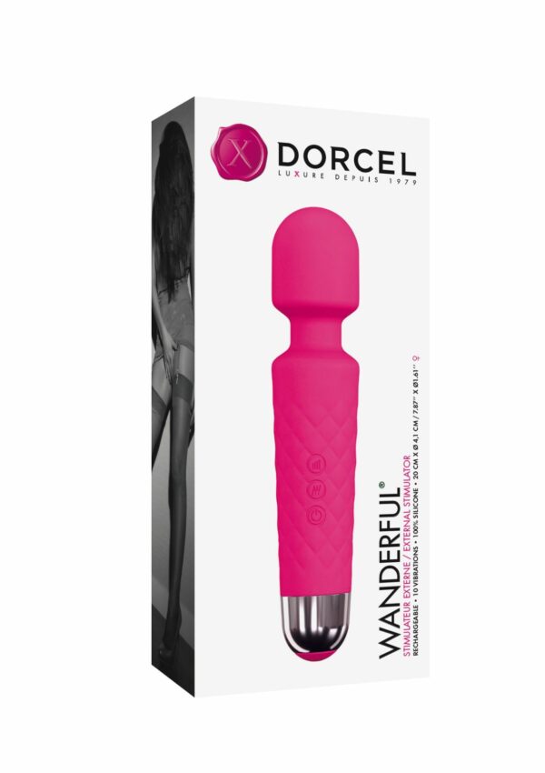 Мінівібромасажер Dorcel Wand Wanderful Magenta потужний, водонепроникний - Зображення 2