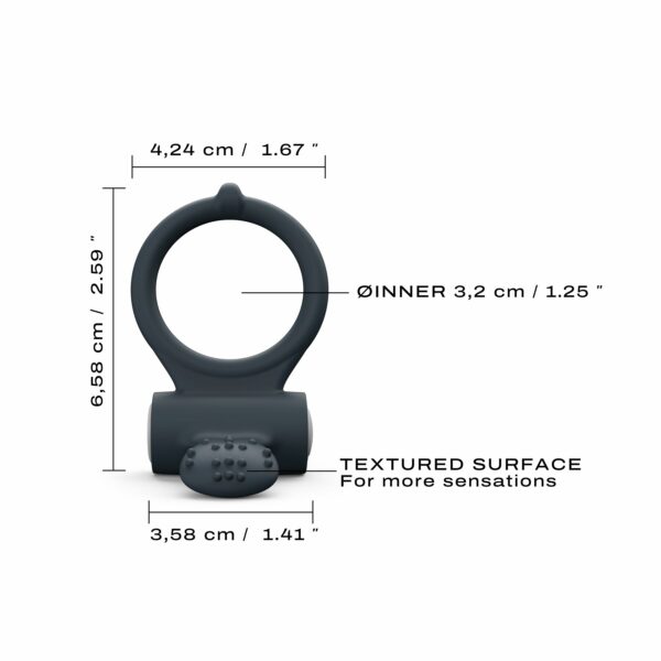 Ерекційне кільце Dorcel Power Clit Black V2 з вібрацією та язичком з щіточкою - Зображення 3