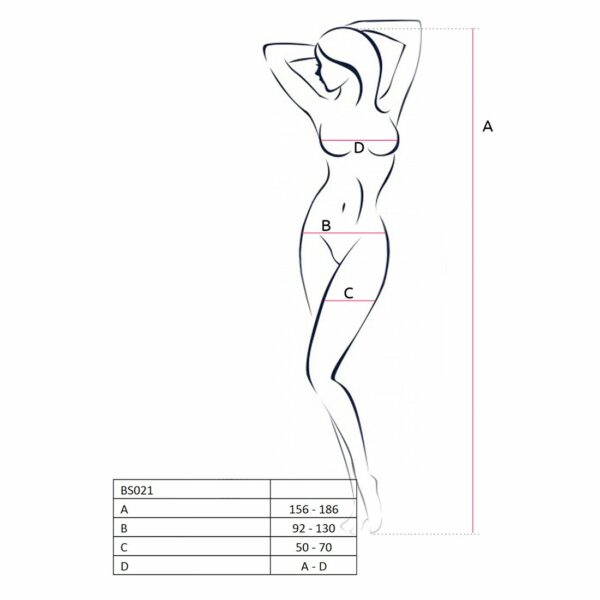 Розпродаж!!! Бодістокінг Passion BS021 white, дрібна сіточка по тілу, велика сітка на ногах - Зображення 4
