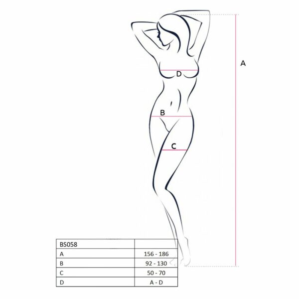 Бодістокінг Passion BS058 red, комбінезон, дуже повітряний - Зображення 4