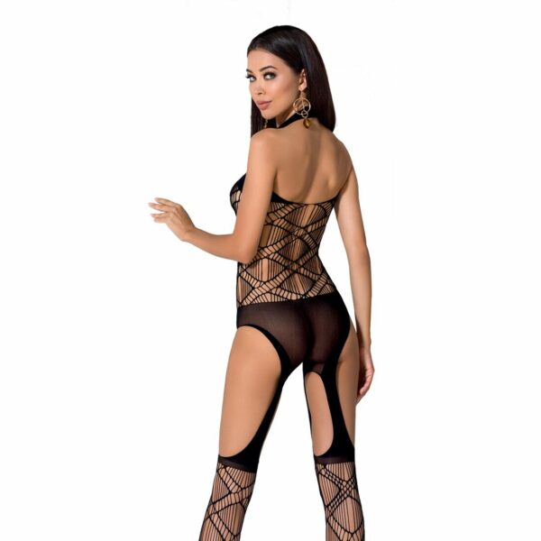 Бодістокінг Passion BS060 black, комбінезон, імітація трусиків і гольфів - Зображення 2