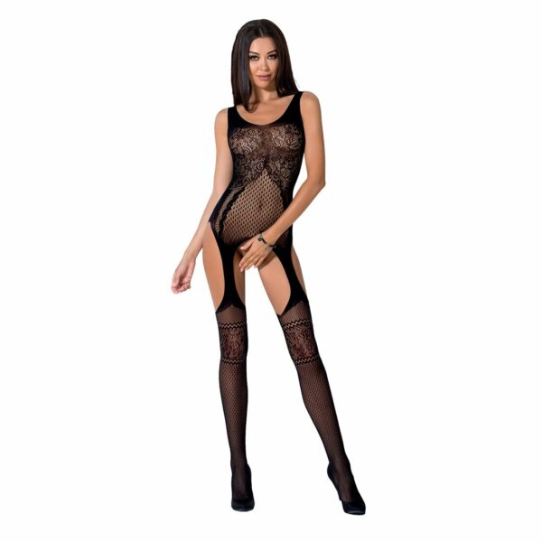 Бодістокінг Passion BS061 black, комбінезон, імітація панчіх - Зображення 3