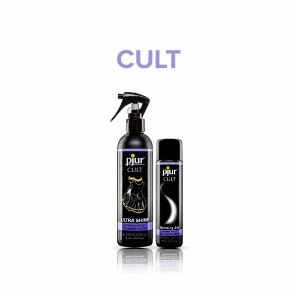 Змазка для латексу та гуми pjur Cult 100 мл, для полегшення надягання фетиш-вбрання на тіло - Зображення 3