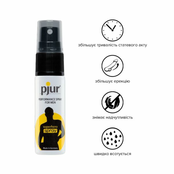 Пролонгувальний спрей pjur Superhero Spray 20 мл, всотується в шкіру, натуральні компоненти - Зображення 2