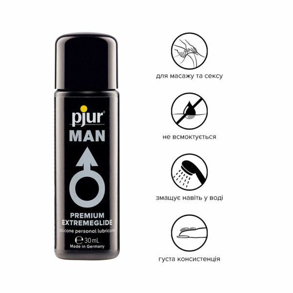 Густа силіконова змазка pjur MAN Premium Extremeglide 30 мл із тривалим ефектом, економна - Зображення 2