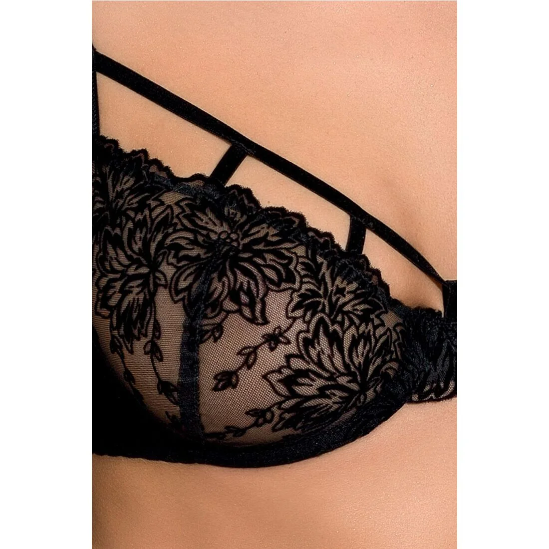 Комплект білизни Passion Exclusive HAYA SET S/M, black, стрінги, ліф, пояс для панчіх - Зображення 5