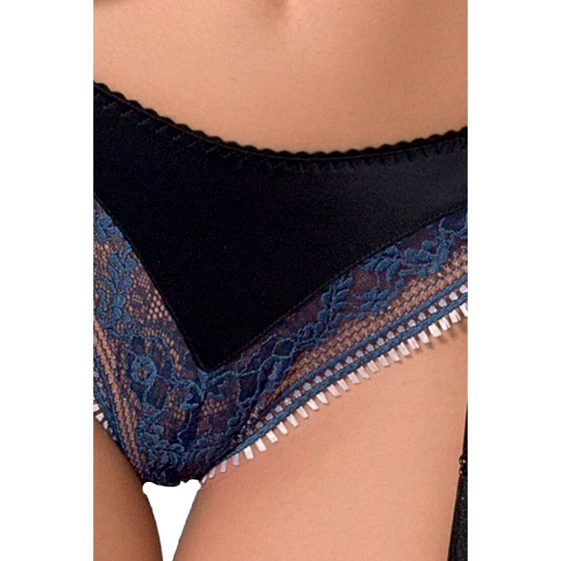 Комплект белья Passion Exclusive GISELE SET S/M, black, лиф, трусики с пажами - Зображення 5