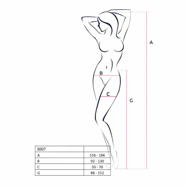 Еротичні колготки-бодістокінги Passion S025 One Size, White, імітація ажурних панчішок з пояском - Зображення 4