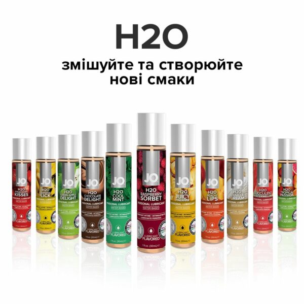 Змазка на водній основі JO H2O — Raspberry Sorbet (120 мл) без цукру, рослинний гліцерин - Зображення 5