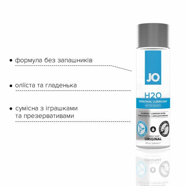 Змазка на водній основі JO H2O ORIGINAL (240 мл) оліїста і гладенька, рослинний гліцерин - Зображення 3