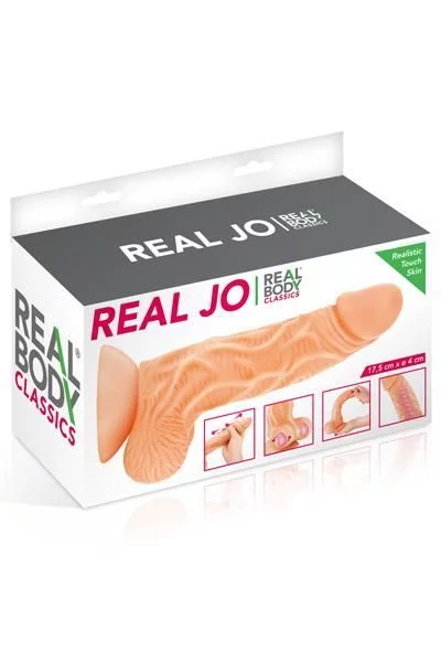 Фалоімітатор із рухомою крайньою плоттю Real Body — Real JO, діаметр 4 см, TPE - Зображення 3
