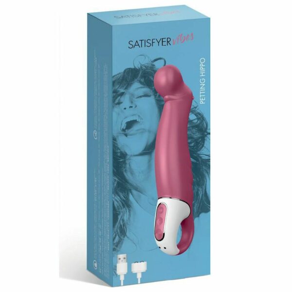 Потужний вібратор Satisfyer Vibes Petting Hippo з гнучким стовбуром, літій силікон, 12 режимів - Зображення 5