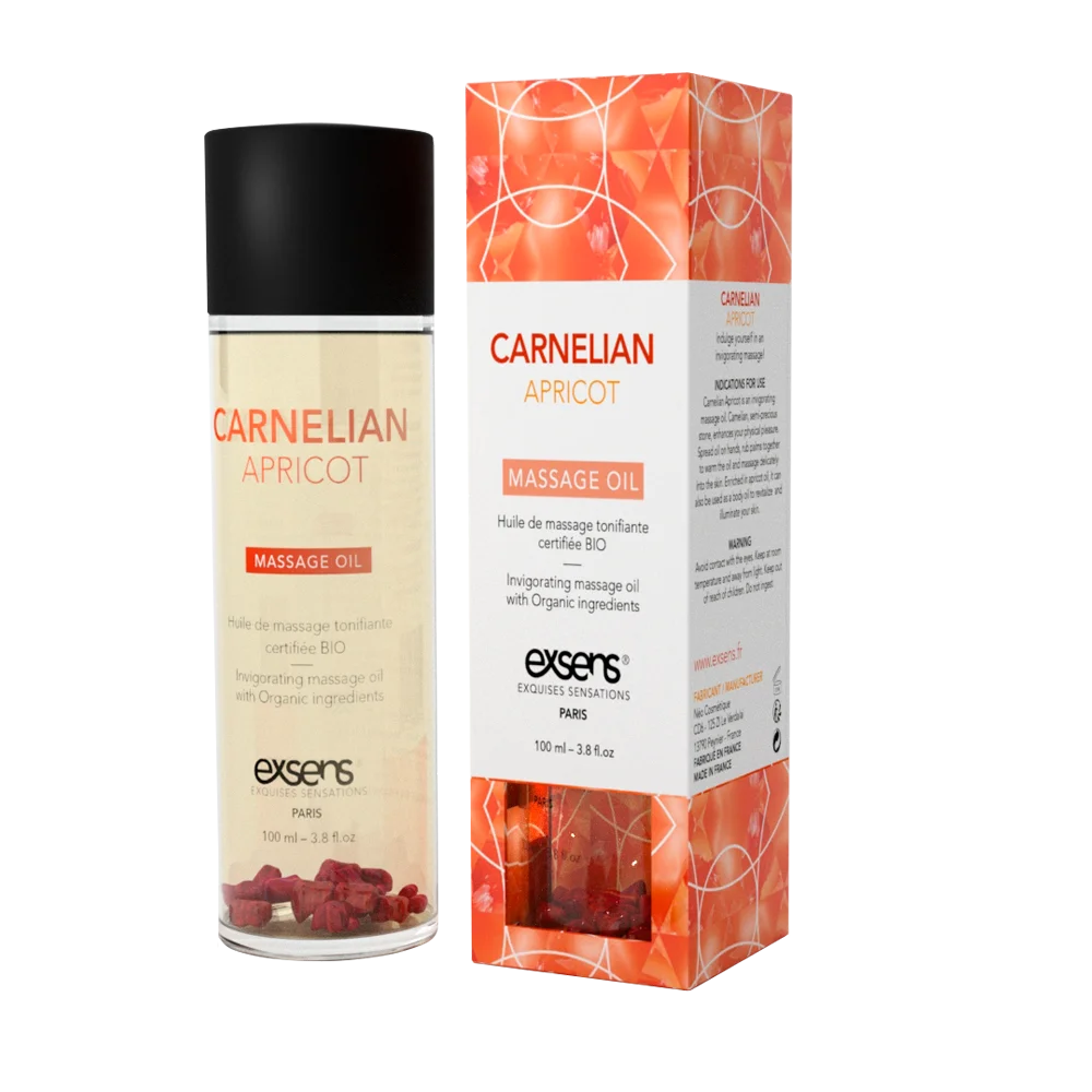 Масажна олія EXSENS Carnelian Apricot (бадьорна з сердоліком) 100мл, натуральна