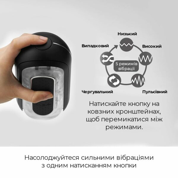 Вібромастурбатор Tenga Flip Zero Electronic Vibration Black, змінна інтенсивність, розкладний - Зображення 4