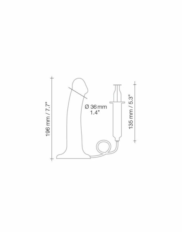 Фалоімітатор, що кінчає Strap-On-Me Dildo Cum Black, діаметр 3,6 см, силікон, насадка для страпону - Зображення 4
