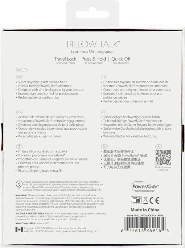 Розкішний вібратор Pillow Talk - Racy Pink з кристалом Сваровські для точки G, подарункове паковання - Зображення 10