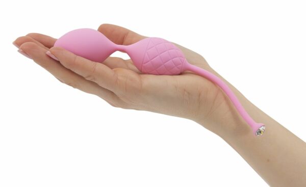 Розкішні вагінальні кульки PILLOW TALK - Frisky Pink з кристалом, діаметр 3,2 см, вага 49-75гр - Зображення 4