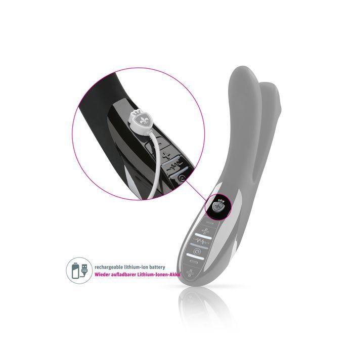 Вібратор подвійний з електростимуляцією Mystim Tingling Aparte eStim Black, міостімулятор - Зображення 5