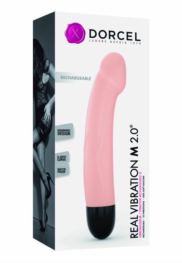Вібратор Dorcel Real Vibration M Flesh 2.0, діаметр 3,7см, перезаряджається, для точки G - Зображення 4