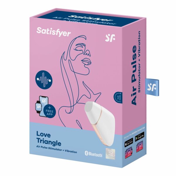 Вакуумний кліторальний стимулятор Satisfyer Love Triangle White з керуванням через інтернет - Зображення 7