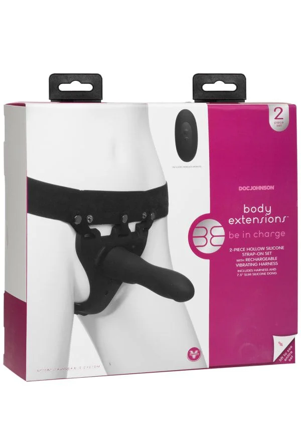 Страпон унісекс з вібрацією Doc Johnson Body Extensions - BE IN CHARGE, порожня насадка - Зображення 7