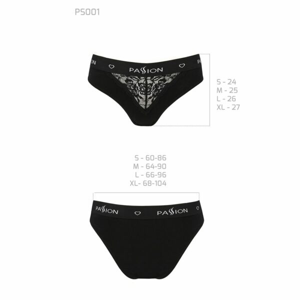 Трусики з широкою гумкою і мереживом Passion PS001 PANTIES M, black - Зображення 6