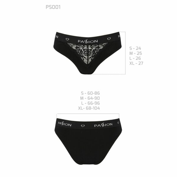 Трусики з широкою гумкою і мереживом Passion PS001 PANTIES S, black - Зображення 6