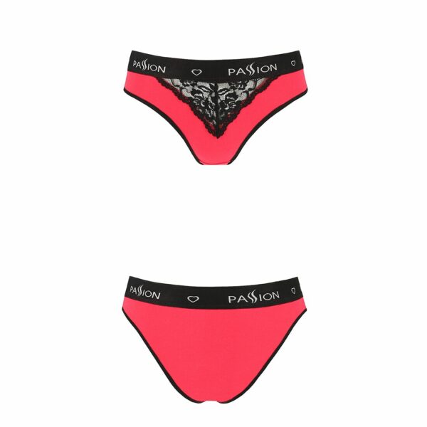 Трусики з широкою гумкою і мереживом Passion PS001 PANTIES L, red-black - Зображення 4