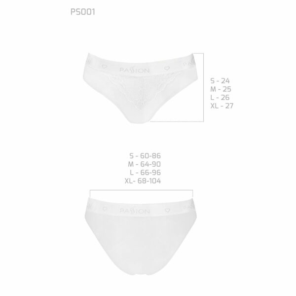 Трусики з широкою гумкою і мереживом Passion PS001 PANTIES L, white - Зображення 5