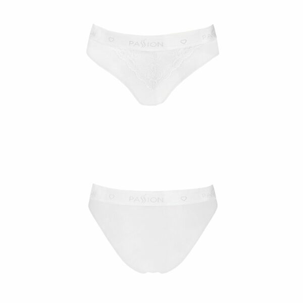 Трусики з широкою гумкою і мереживом Passion PS001 PANTIES L, white - Зображення 4