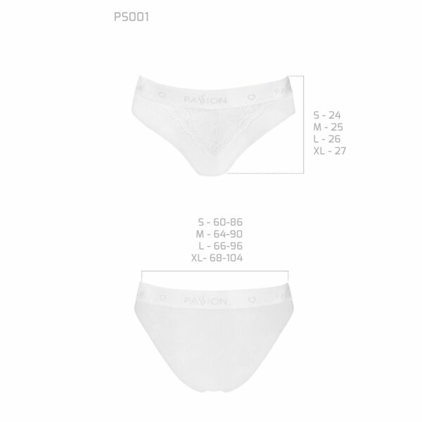 Трусики з широкою гумкою і мереживом Passion PS001 PANTIES S, white - Зображення 5