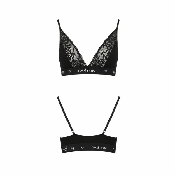 Еластичний топ з мереживом Passion PS001 TOP L, black - Зображення 5