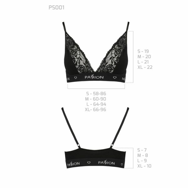 Еластичний топ з мереживом Passion PS001 TOP M, black - Зображення 6