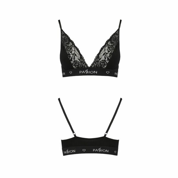 Еластичний топ з мереживом Passion PS001 TOP S, black - Зображення 5