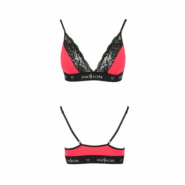 Еластичний топ з мереживом Passion PS001 TOP M, red-black - Зображення 4