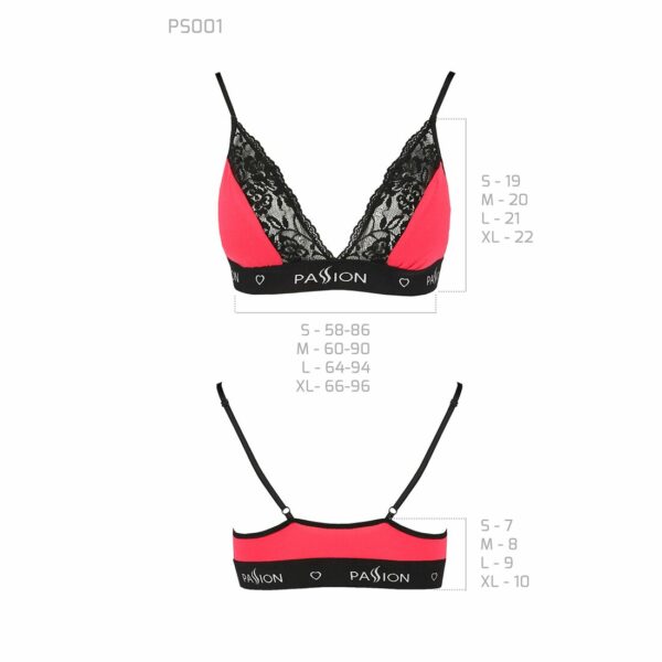 Еластичний топ з мереживом Passion PS001 TOP M, red-black - Зображення 5