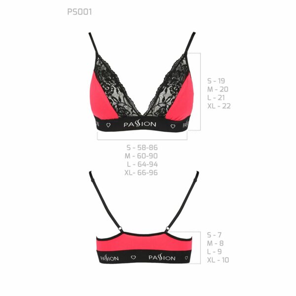 Еластичний топ з мереживом Passion PS001 TOP S, red-black - Зображення 5