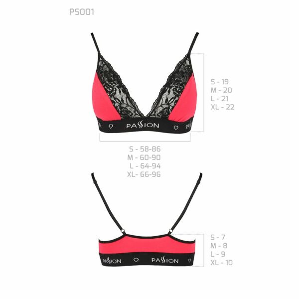 Еластичний топ з мереживом Passion PS001 TOP XL, red-black - Зображення 5