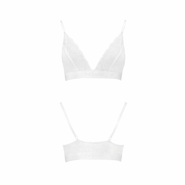 Еластичний топ з мереживом Passion PS001 TOP L, white - Зображення 4