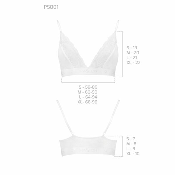 Еластичний топ з мереживом Passion PS001 TOP M, white - Зображення 5