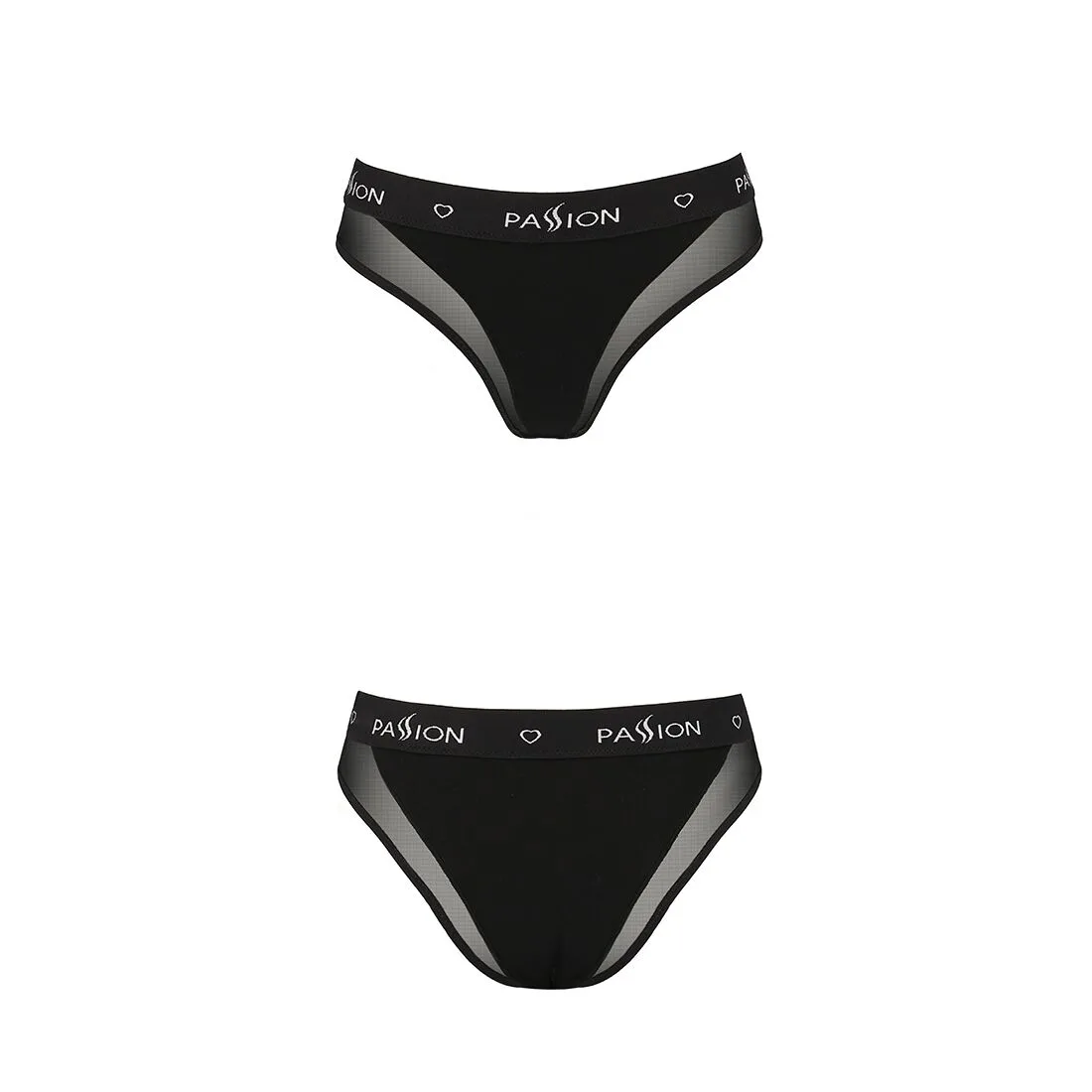 Трусики з прозорою вставкою Passion PS002 PANTIES XL, black - Зображення 5