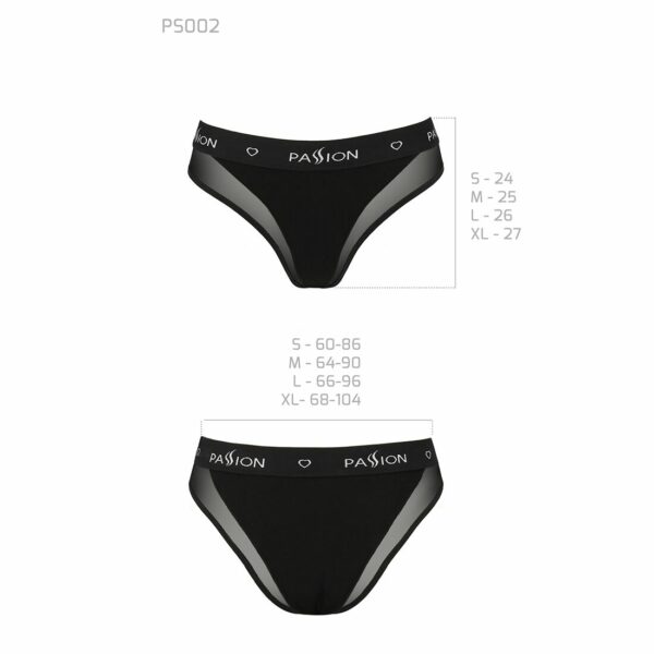 Трусики з прозорою вставкою Passion PS002 PANTIES XL, black - Зображення 6