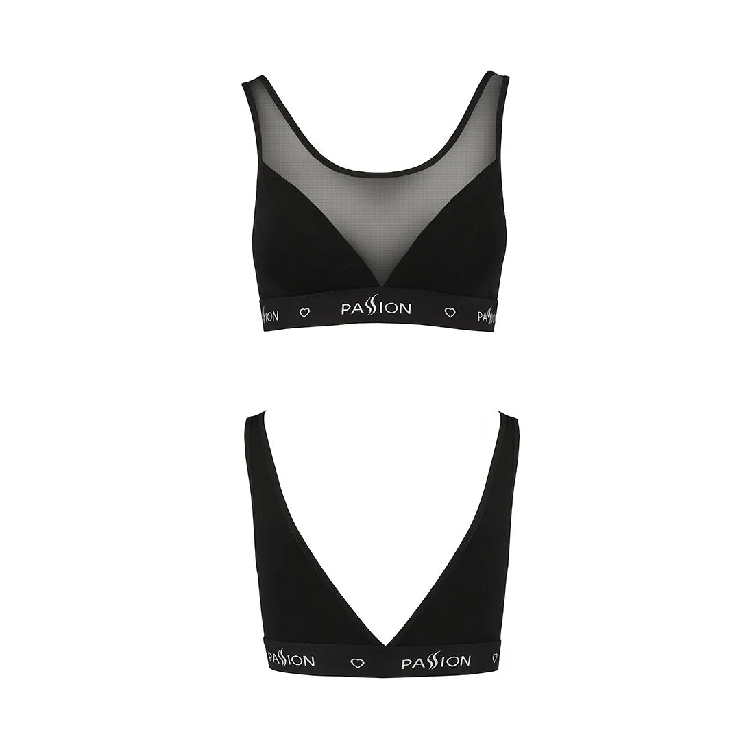 Топ з прозорою вставкою Passion PS002 TOP XL, black - Зображення 5