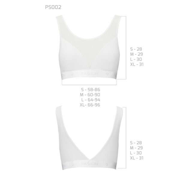 Топ з прозорою вставкою Passion PS002 TOP L, white - Зображення 5