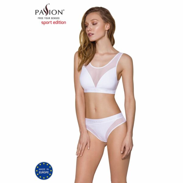 Топ з прозорою вставкою Passion PS002 TOP L, white - Зображення 2